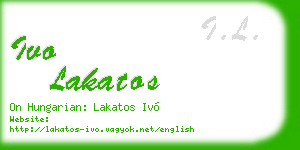 ivo lakatos business card