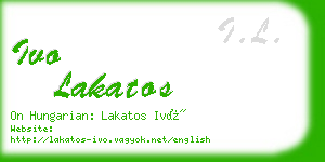 ivo lakatos business card